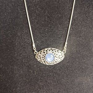 Regina Lane Sterling Silver Blue Stone Necklace